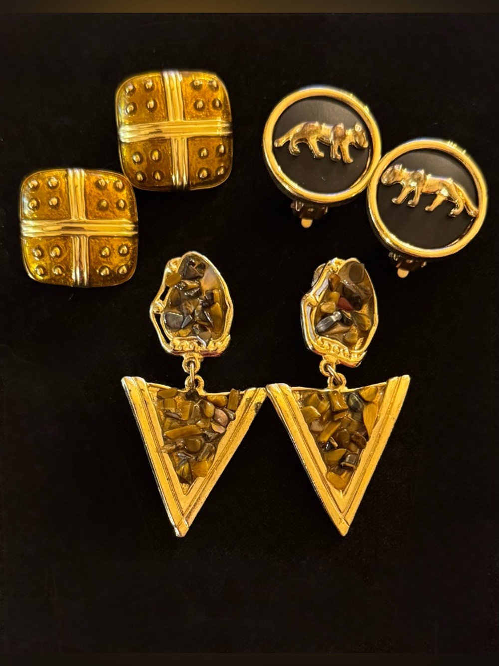 Boho Animal Print Vintage Earrings Bundle